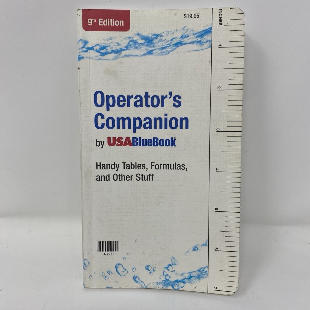 USA Blue Book Operator's Companion Handy Tables Formulas Wastewater Operations 9